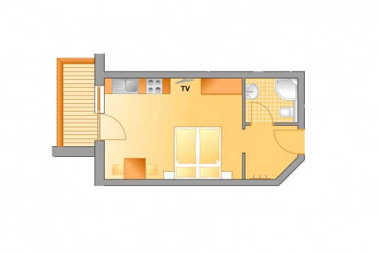 Skizze Appartement D in der Villa Schrempf